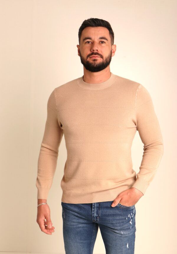 Suéter Masculino Gola Redonda Trabalhada-Ref.2500