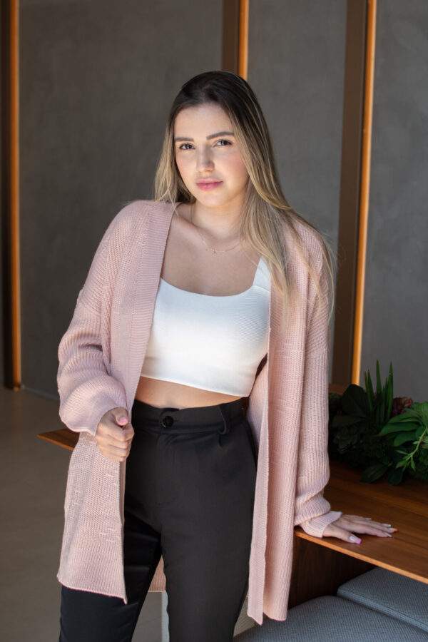 Cardigan Feminino Trabalhado T.U.-Ref. 2461