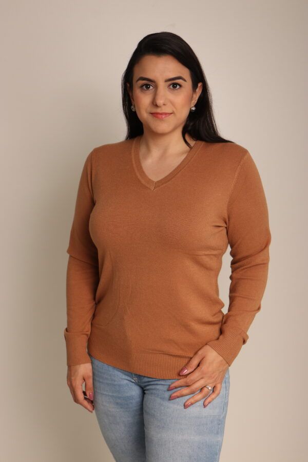 Suéter Feminino Plus Size Gola V lisa-Ref. 2466 - Imagem 2