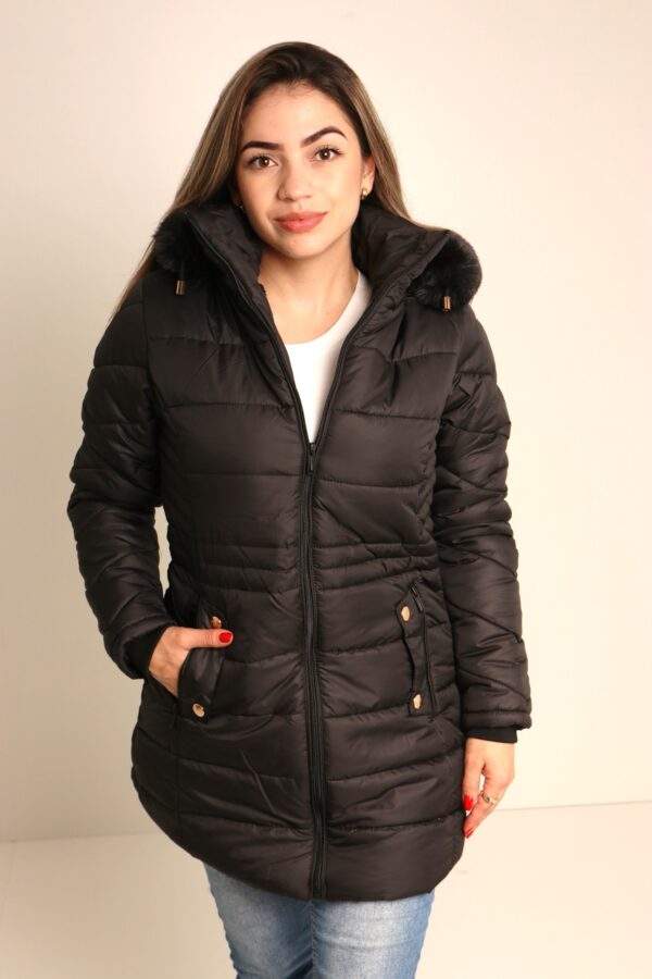 Jaqueta Feminina Dupla Face Nylon/Sarja-Ref. 2319