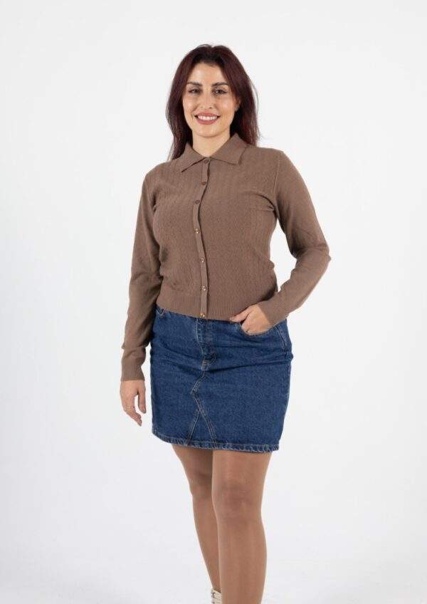 Cardigan Feminino Trabalhado Gola Sólida -Ref.S01025 - Imagem 2