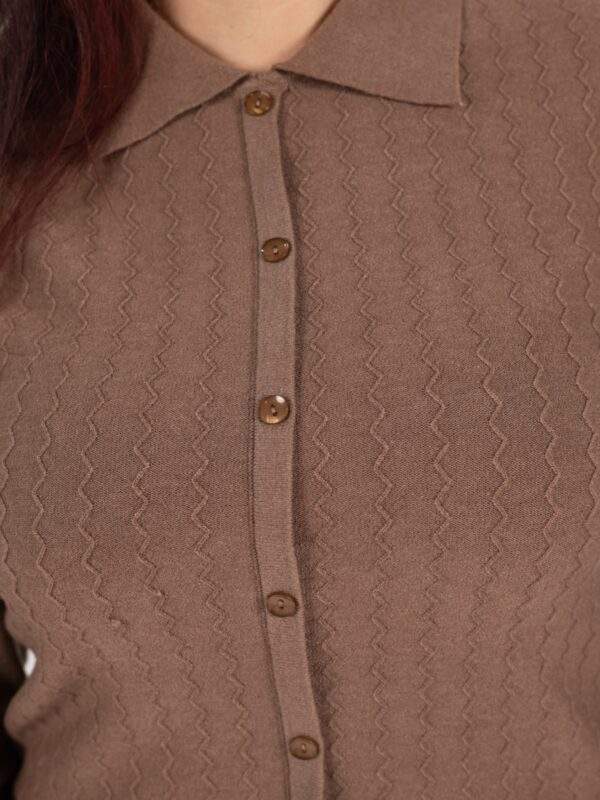Cardigan Feminino Trabalhado Gola Sólida -Ref.S01025 - Imagem 3