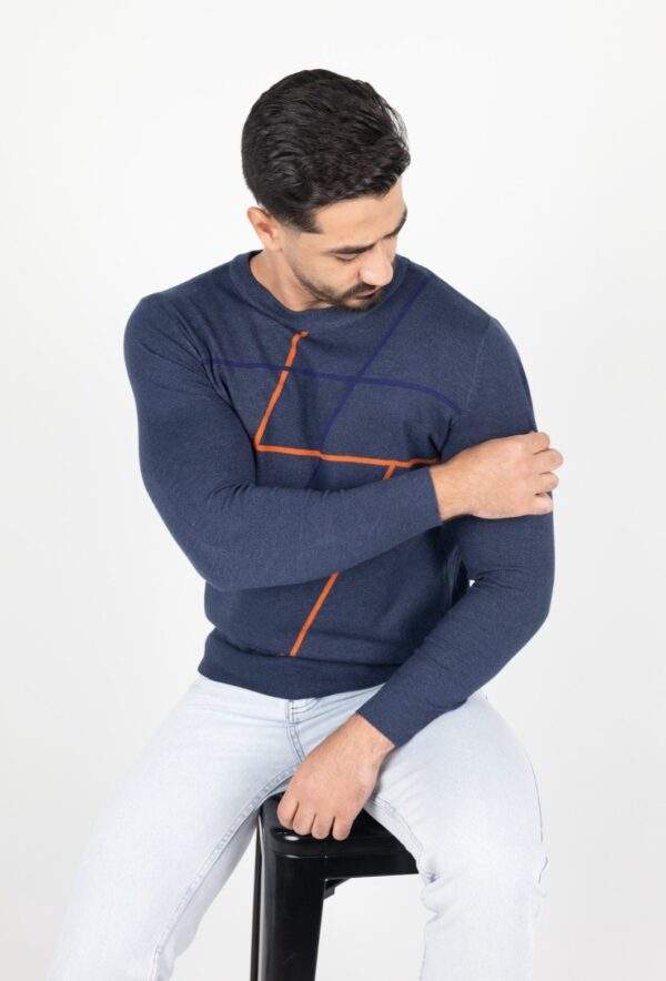 Suéter Masculino Gola Redonda Trabalhado-Ref.S03425