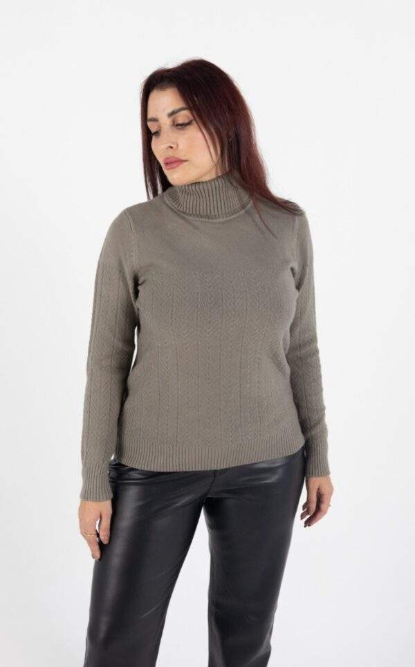 Suéter Feminino Gola Alta Trabalhado-Ref.S00325